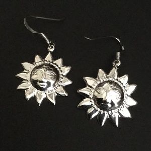 Celestial Sun Silver Earrings